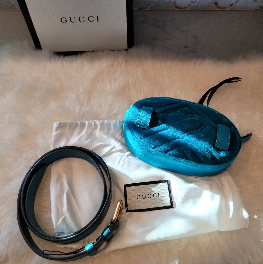 💥SOLD💥NEW GUCCI MARMONT EMBROIDERED BUM BAG - Picture 5 of 10